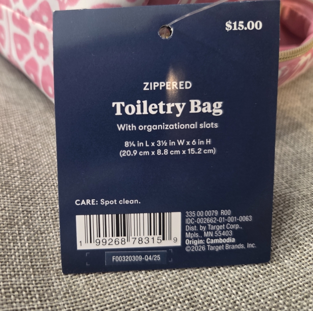 Roller Rabbit Pink Patterned Toiletry Bag - Picture 4 of 5